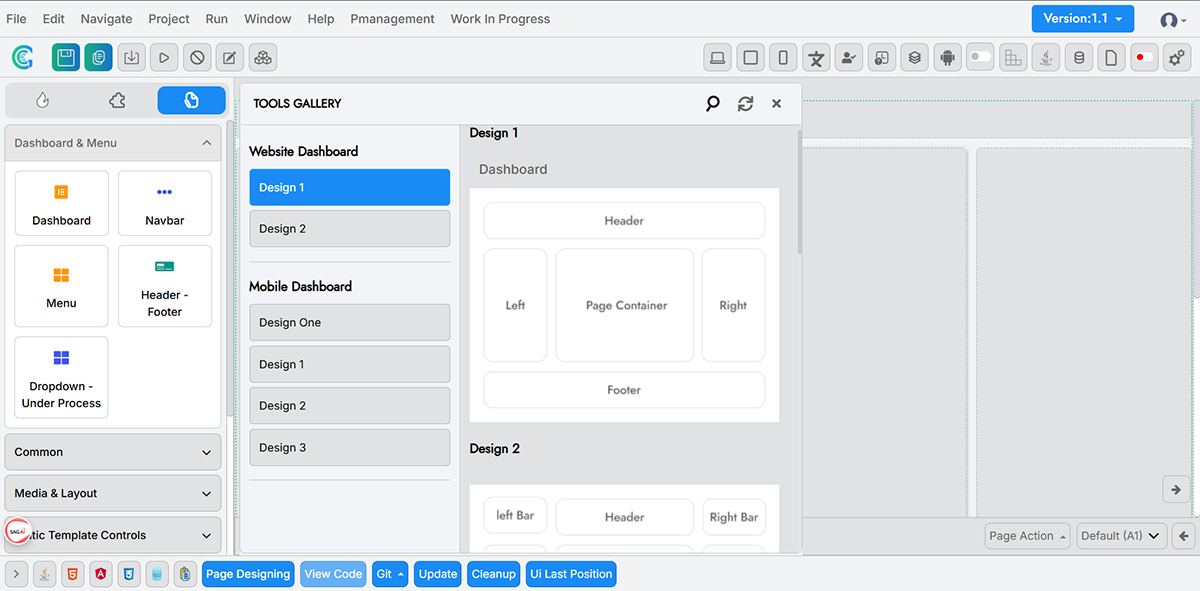 GenCodex Accessing Dashboard Menu
