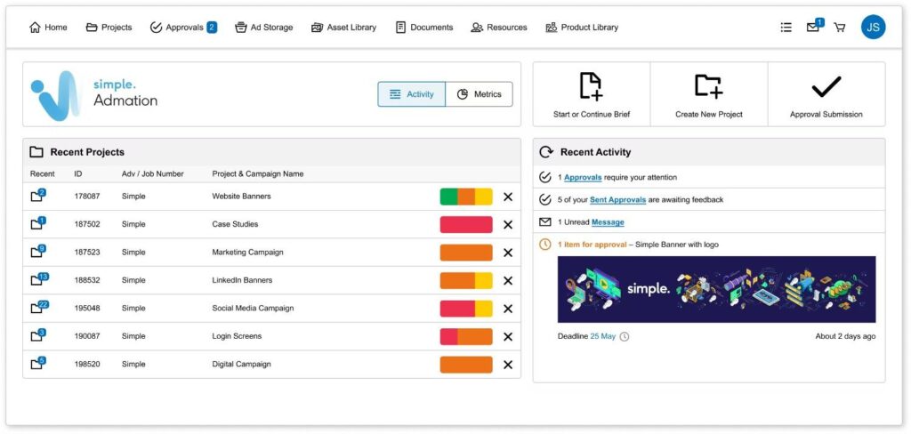 Admation project management software