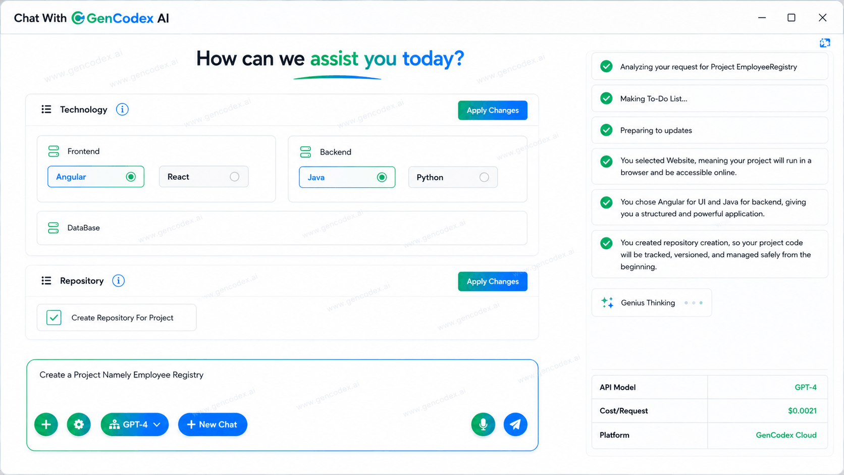 Repository Auto-Created in GenCodex Software
