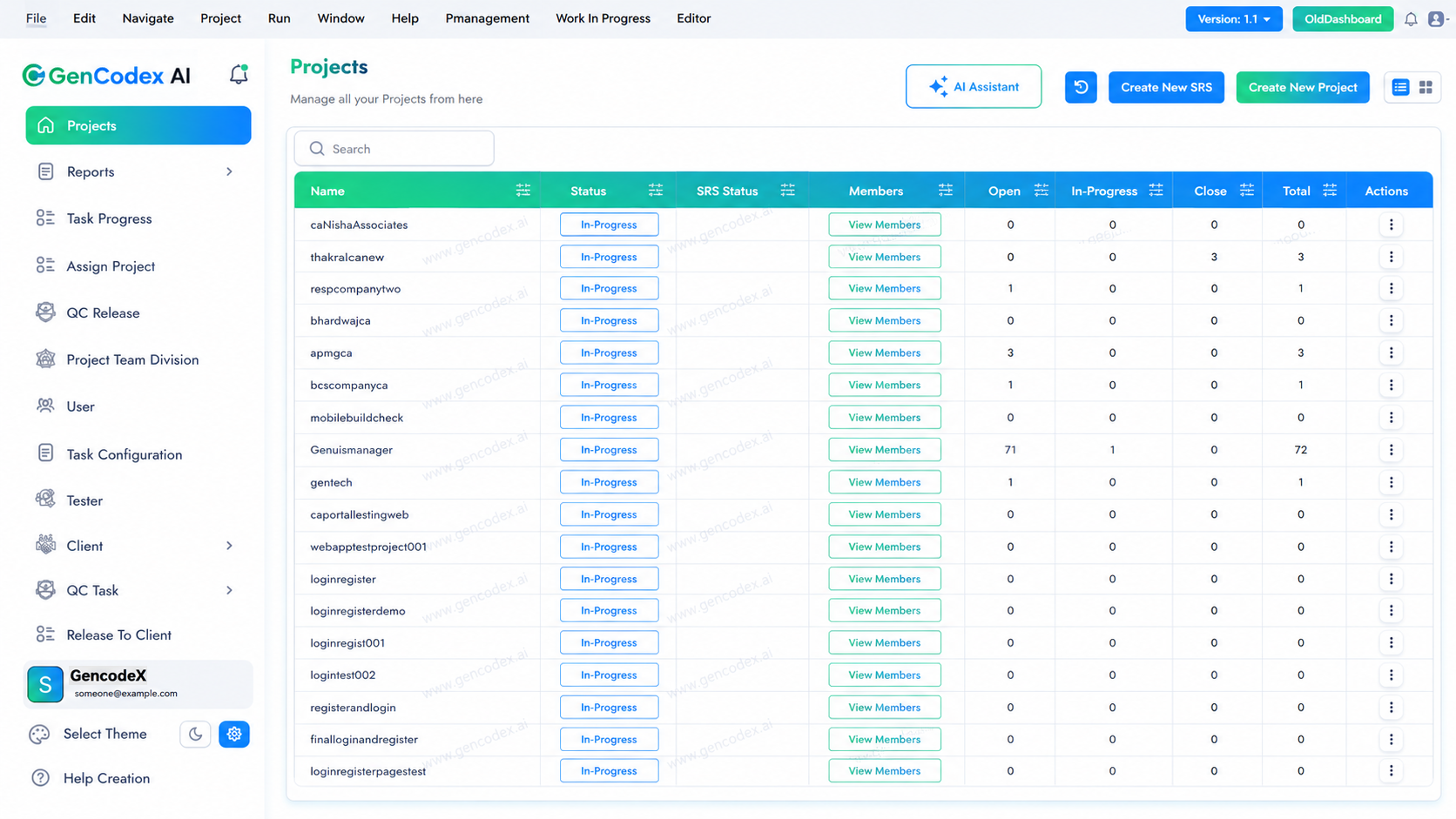 Open the AI Assistant in GenCodex Software