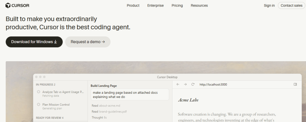 Cursor AI IDE Interface